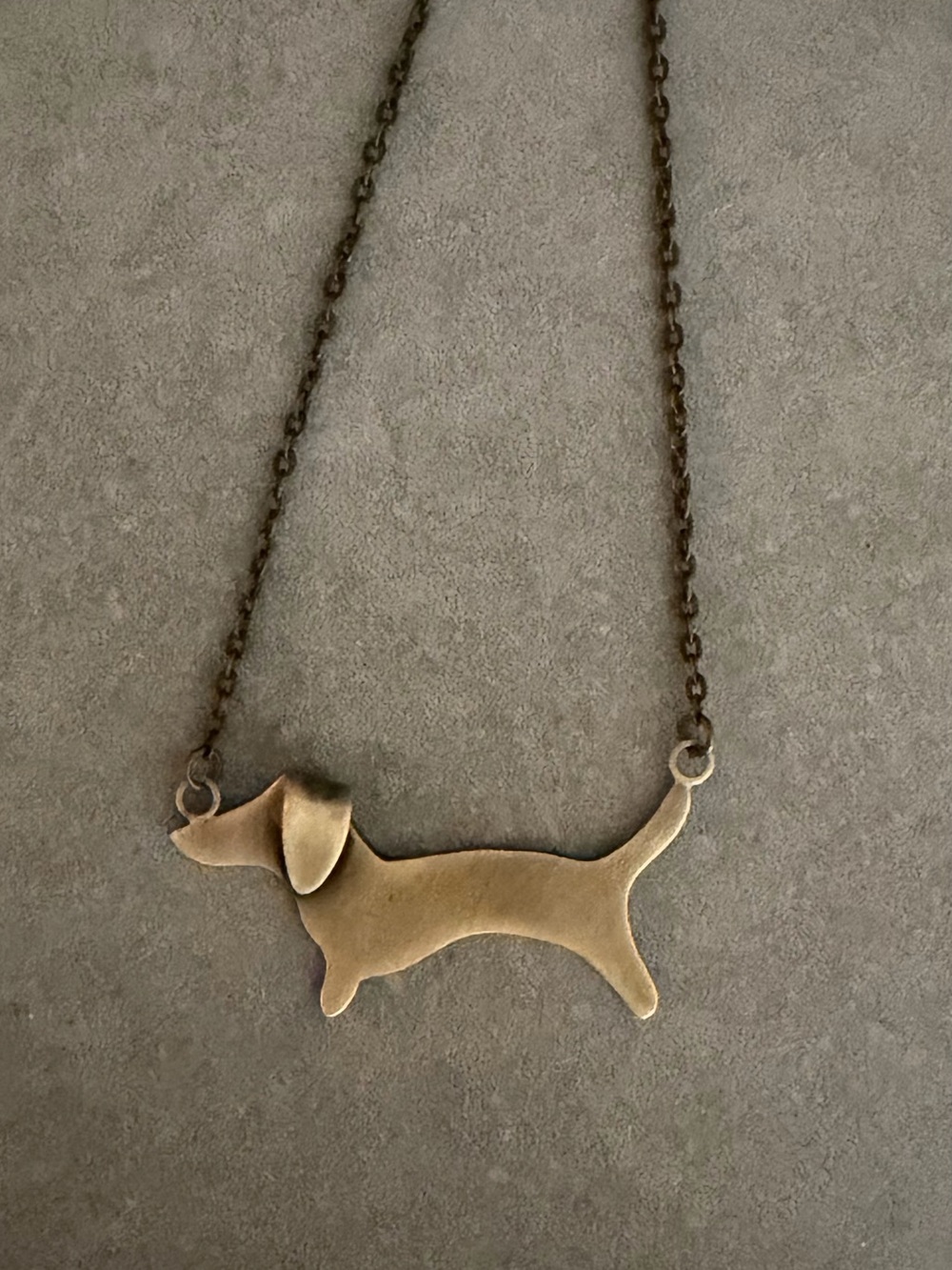 Bronze Dachshund Dog Pendant Necklace - Pet Lover Jewelry